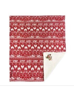 Disney Parks Mickey + Minnie Holiday Fleece Throw Blanket, 50" x 60"